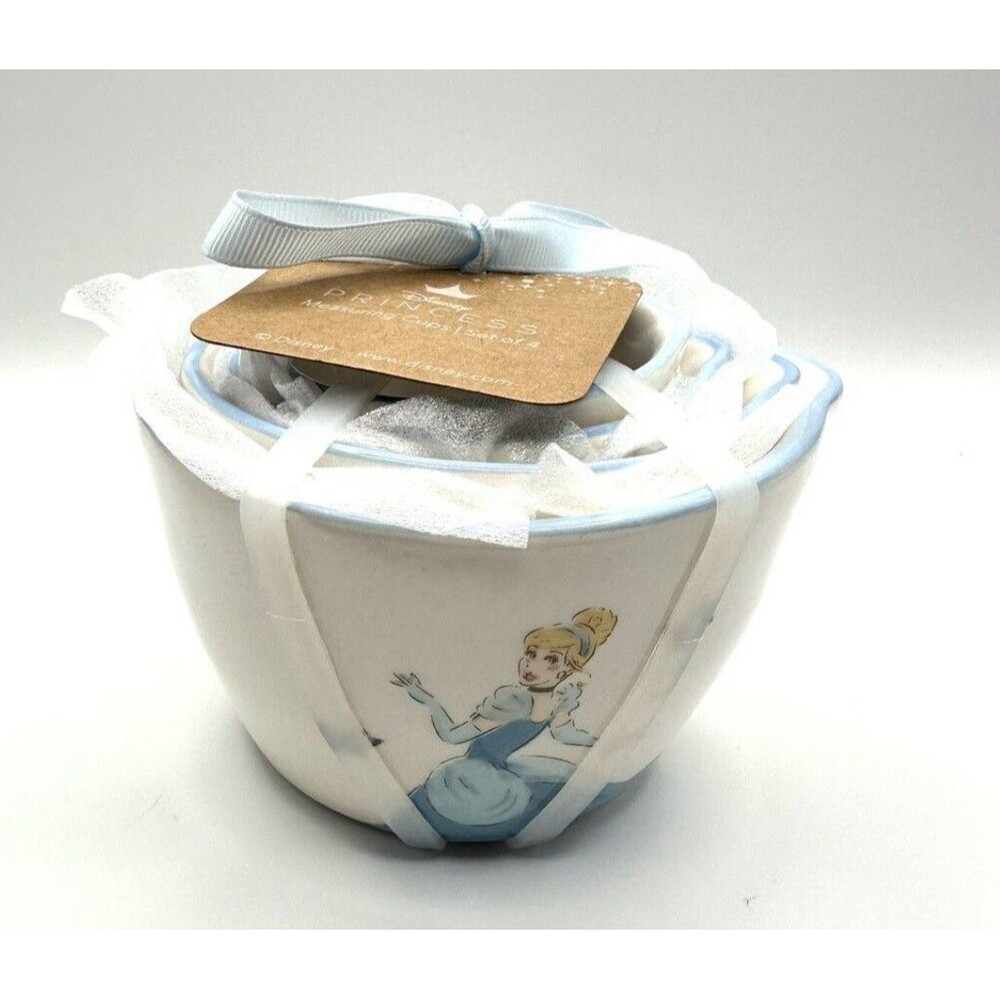 Rae Dunn Artisian Disney Princess Cinderella Ceramic Measuring Cups Set Of 4 New